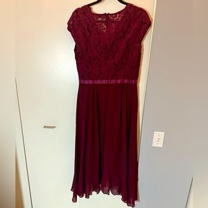 Plum cap sleeve dress